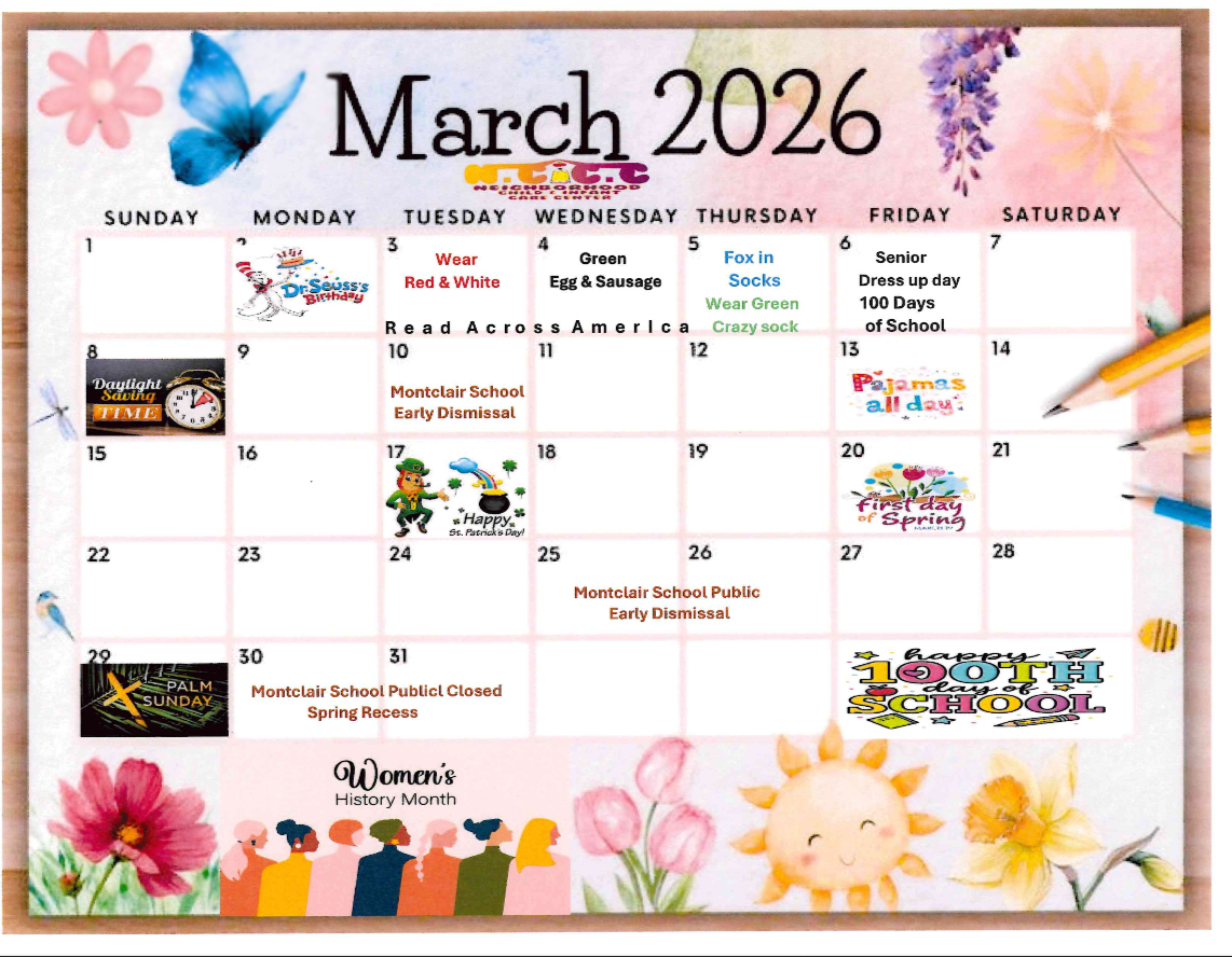 March 2026 school calendar